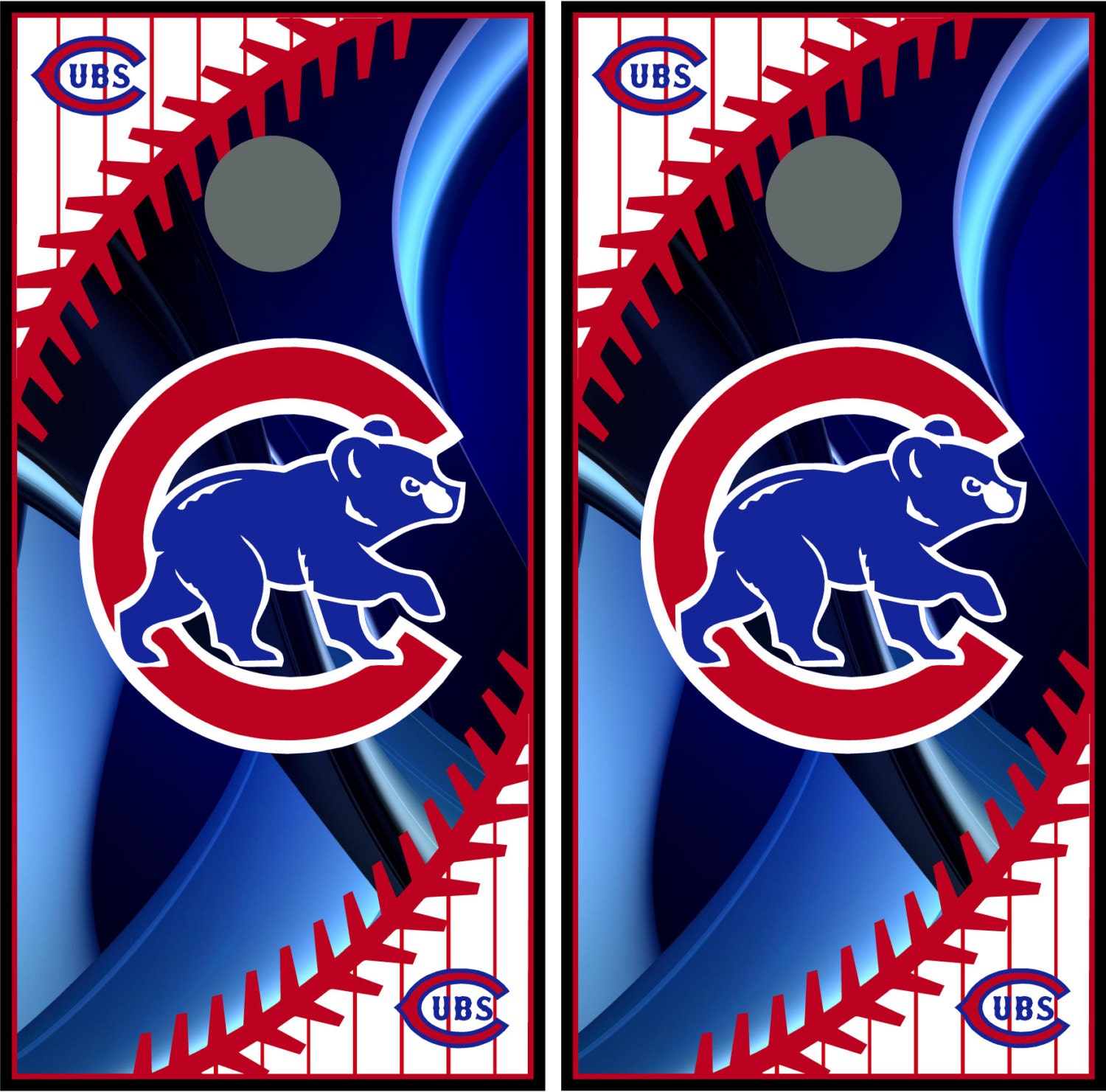 Chicago Cubs logo 0119 Custom Cornhole board game decal wraps