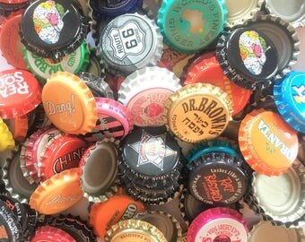 1 lb (200) Vintage Soda Bottle Caps, Bottle Cap Lot for Craft Supplies, Soda Bottle Cap Assortment. Uncrimped, BRAND NEW soda bottle caps