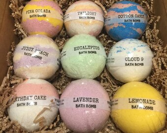 9 Pack BATH BOMB Gift Set- Ultra Lush Bath Bombs Homemade Bath Fizzies Natural Ingredients Bath Bomb- Handmade in Canada-20 Assorted Scents