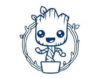 Baby Groot Inspired Amigurumi Guardians Galaxy Decal Coloring Page