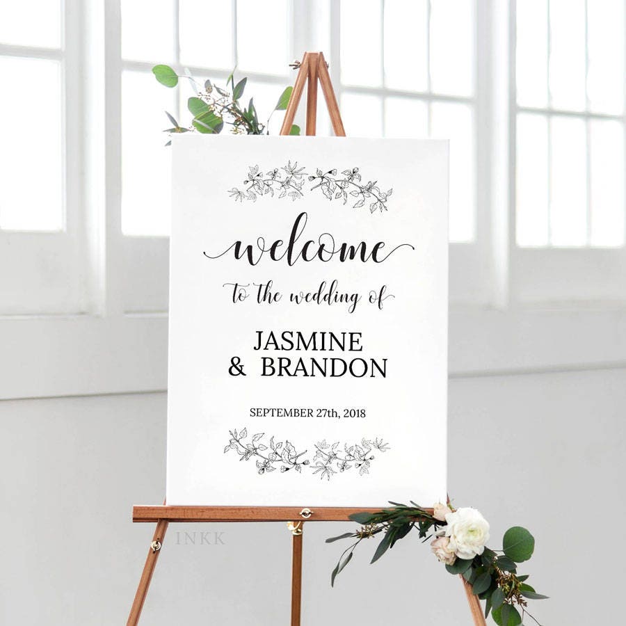 Printable Wedding Welcome Sign Template Personalized Rustic