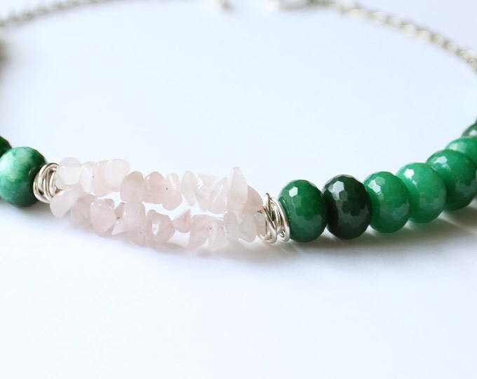 Green Necklace, Agate Choker, Сhristmas gift, Gift for her, Everyday Jewelry