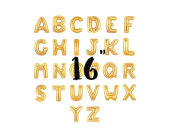16" Custom Gold Foil Letter Balloons