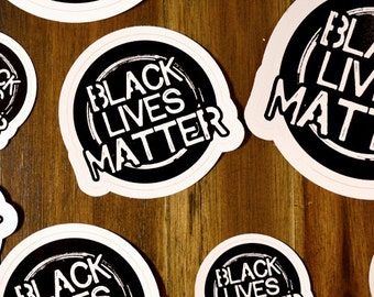 Black Lives Matter |Thin Brushed Circle Sticker | FREE SHIPPING