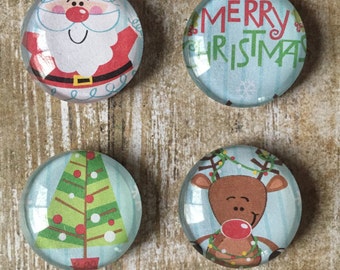 Items Similar To Christmas Decorations Fridge Magnets, Set Of 9 Holiday ...