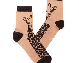 Giraffa calzini, calzini fantasia animalier, calzini divertenti, calze donna, calze sportive, calzini cool, regalo calzini, calzini di cotone, made in EU
