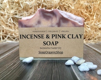 Essential Oil Soap Pink Clay Soap Gift soap bar Swirled soap Artisan soap Relax soap All natural Soap Vegan Cold process soap Organic Soap