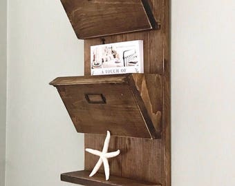 Wooden Entryway Organizer, Hanging Mail Organizer Wall, Mail Holder, Mail Sorter, Dog Leash Holder, Coat Rack, Key Holder, Shabby