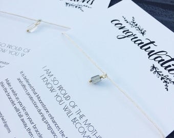 New mum bracelet, mum to be bracelet, moonstone bracelet, wish bracelet, new mum gift, pregnancy gift, push present, mum to be gift
