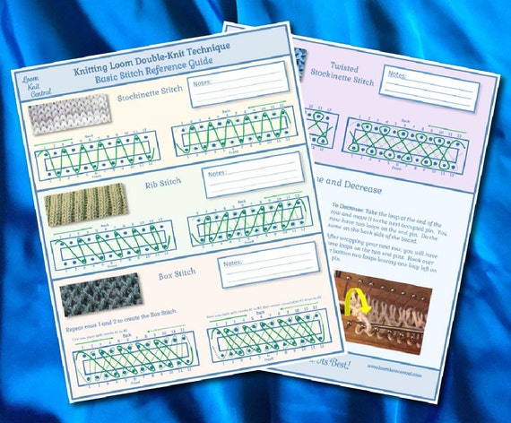 Basic Loom Knit Stitch Reference Guide by LoomKnitCentral on Etsy