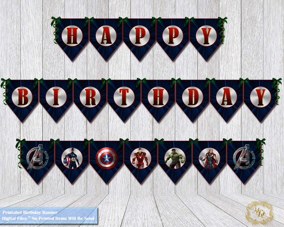 Avengers Birthday Banner.Avengers Party Banner.Avengers