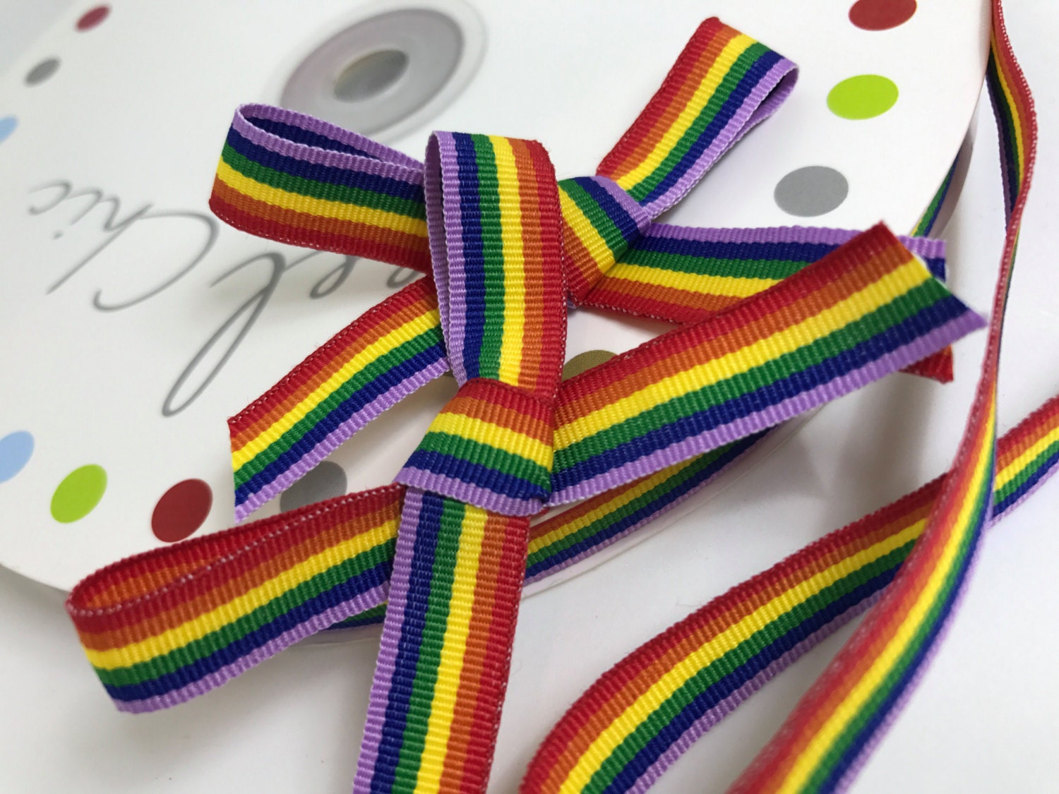 Rainbow ribbon grosgrain ribbon 1 meter lengths narrow