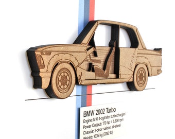 BMW 2002 Turbo Blueprint, Laser Cut Wood, BMW Decor, BMW 2002 Turbo, Automotive Art, Classic Car Decor, bmw, Automotive Decor, 8x10 or A4