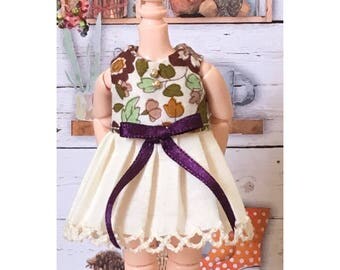 Tiny BJD 1/12 Doll Dress Obitsu11 Pukipuki iMda Timp Lati White
