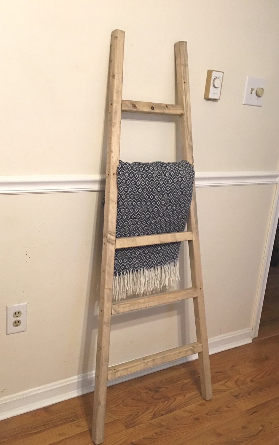 Rustic Reclaimed Wood Blanket Ladder Towel Rack Blanket