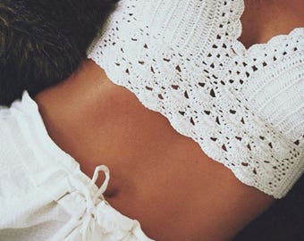 White Crochet Bralette // Cute Summer Crop Top // Amazing Quality