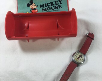 Vintage 1970s Mickey Mouse watch with original box and guarentee paper