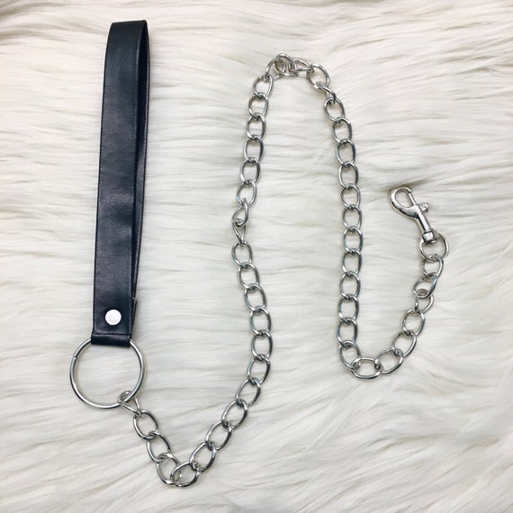 Mature Faux Leather Leash BDSM Leash Petplay Leather Kink