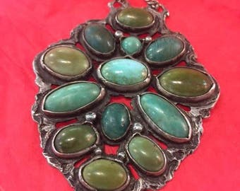 Sterling silver and turquoise pin/pendant