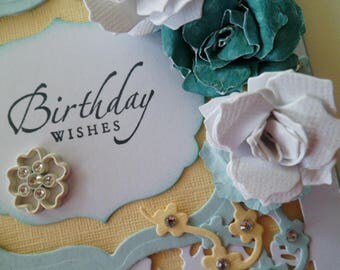 Custom card, Handmade greeting card, Special Occasion card, Gift for Her,Paper Roses, Sympathy card, Get Well Soon card, Best Wishes, Custom