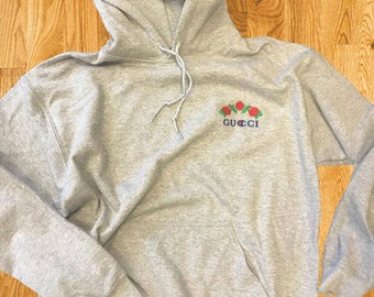 Ava Nirui Gucci Champion Design Grey Hoodie Hoody Sweatshirt - avanope