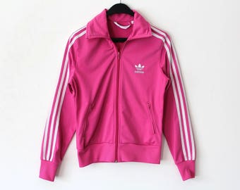 Vintage Adidas Trefoil Jacket Pink Adidas Windbreaker Adidas Tracksuit Rare Adidas Sweatrshirt European Model Adidas Track Top Size M