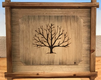 Handmade Tree Wood Burning Art
