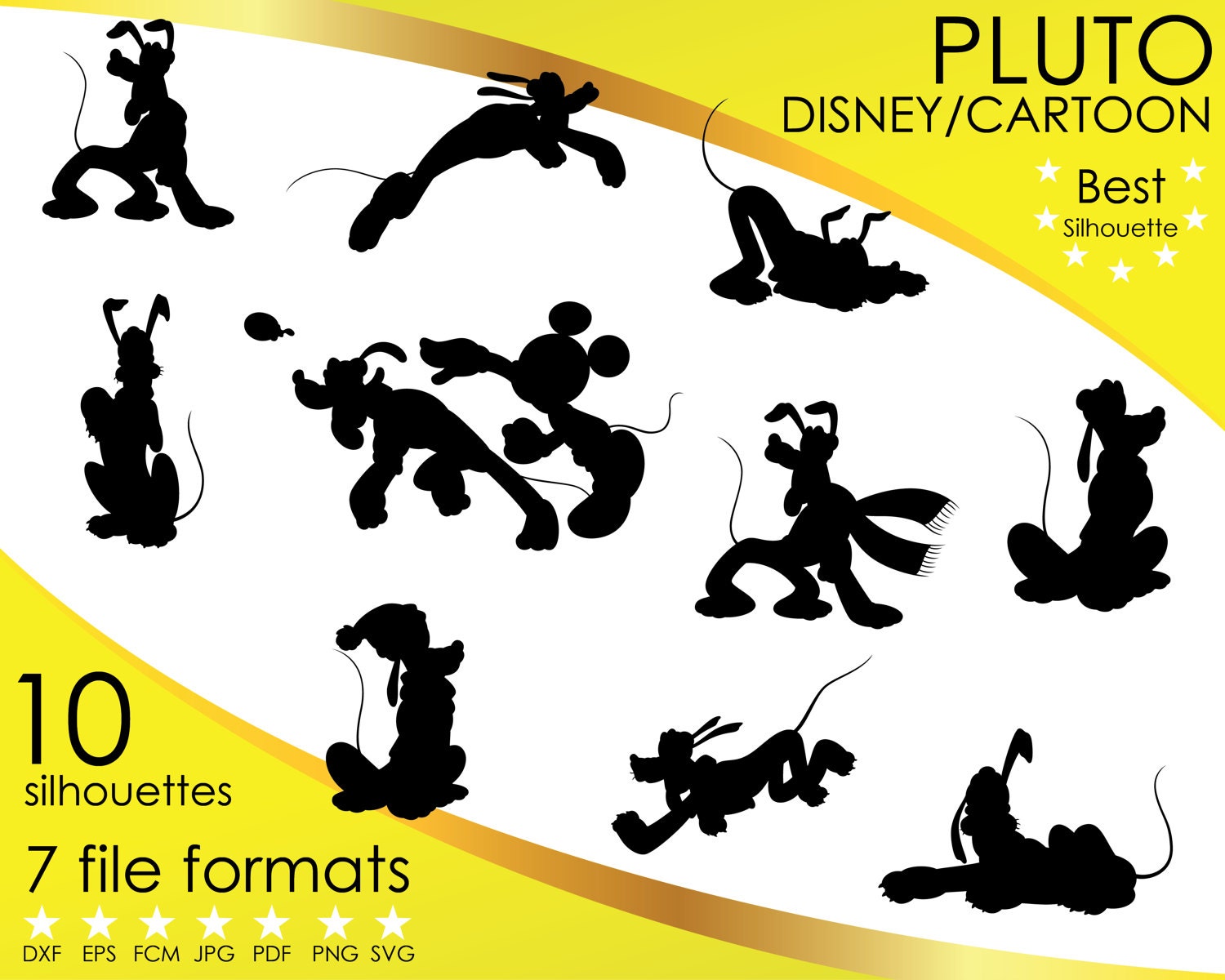 Download 10 Silhouettes, Pluto, Dog, Dogs, Mickey, Disney, Cartoon ...