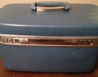 Vintage Blue Samsonite Horizon Traveler/Train/Makeup Case