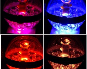 Over 40+ Pokemon Pokeball Nightlight 3D Crystal LED Light Lamp Terrarium