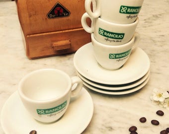 Top quality heavy porcelaine Rancilio Espresso cups / set of 2 as NEW !