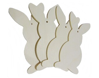 Wooden silhouette Bunny, DIY to decorate 4 PCs.