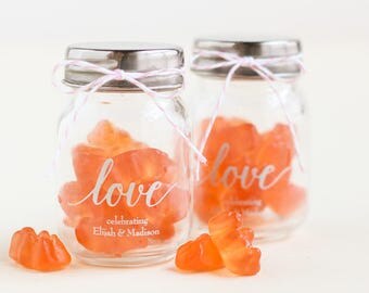 Personalized Wedding Mini Mason Jars (set of 12)