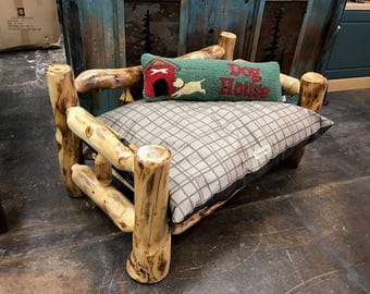 Aspen and Juniper Log Dog Bed and Mattress