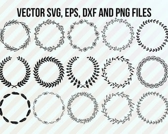 Wreaths Svg Clipart, Wreaths Clip Art, Printable Wreaths png, Laurel wreaths, Dxf wreaths files, Decorative wreaths cutfiles, whimsical wrea
