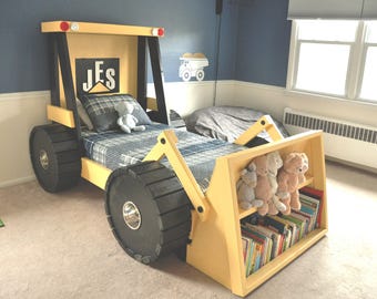 Construction Truck Bed PLANS - For a DIY Construction Themed Room - Kid Bedroom Decor