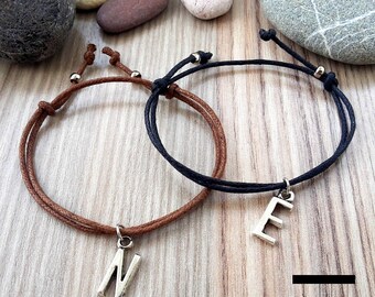 Personalized couple Bracelet, initial bracelet, letter Bracelet, initial couple Bracelet, Friendship Bracelet, personalized rope bracelet