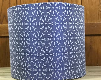Drum Lampshade Periwinkle Blue Print
