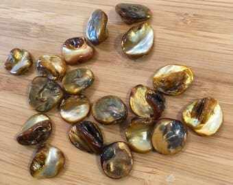 Bronze and Green glass beads