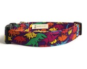 Dog Collar, Fabric Dog Collar, Dinosaur Dog Collar, Fun Dog Collar, Cute Dog Collar, Girl Dog Collar, Boy Dog Collar, Adjustable Collar