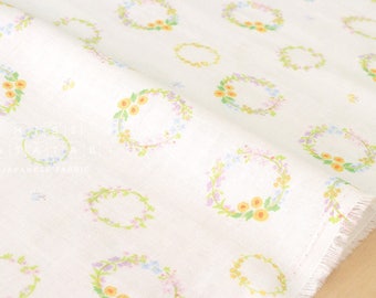 Japanese Fabric double gauze dainty flower crowns - cream - 50cm