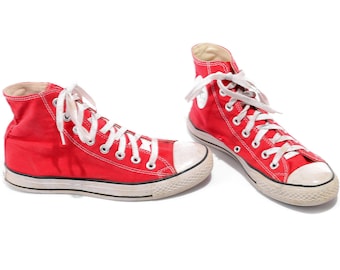 US men 7.5 US women 9.5 CONVERSE High Tops Shoes Red Sports Shoes Sneakers Vintage 90s Classic Uk 7 Eur 40