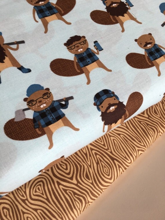 Burly Beavers Fabric Bundle of 2 Hipster fabric by