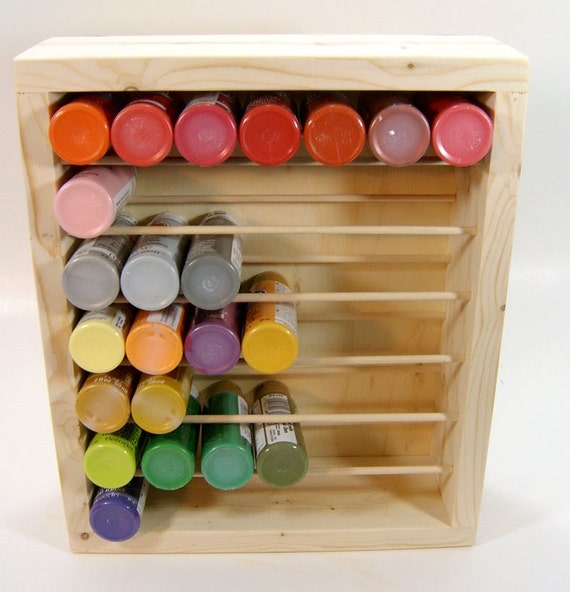 Handmade Wood Craft Paint Storage Organizer