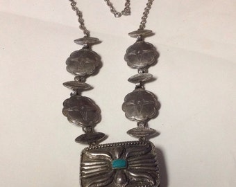 Estee Lauder Solid Perfume Concho Indian Style Necklace 1970's