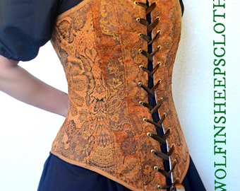 Corset Bodice Steel Boned Renaissance Costume