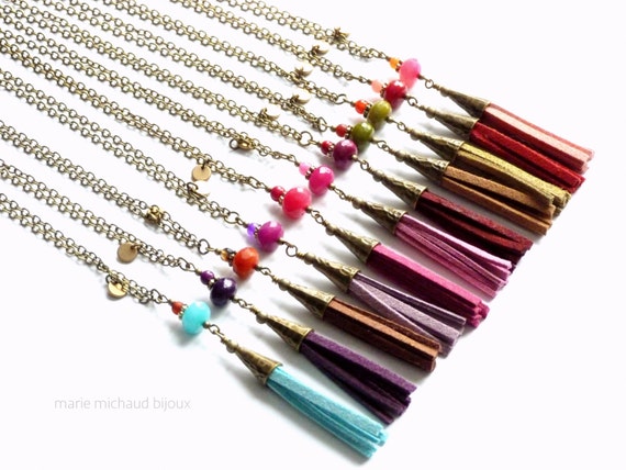 Colorful boho tassel necklaces, Tassel necklace, Long tassel necklace, Boho necklace, Colorful boho necklace, Boho jewelry