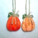 Miniature Pumpkin Ornament | Party Favor | Holidays | Rustic Country | Fall | Primitive Folk Art | Tree Ornament | Thanksgiving | Set/2 | #2