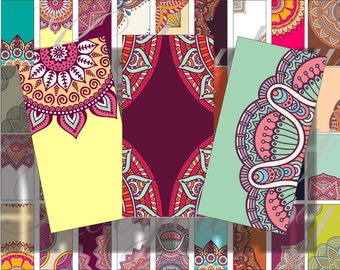 Printable, instant download, ethnic size 2 x 1 inches for pendant, scrapbook and more - Digital Collage Sheet No.1700