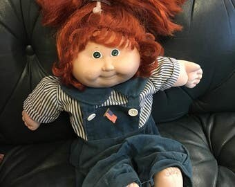 1986 Xaviar Cabbage Patch Doll red nylon hair withclothes